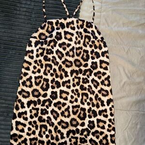 H&M Leopard Print Mini Dress - Black and Tan